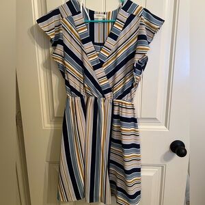 Striped V-Neck Dress